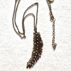 Vintage Brass Leaf Necklace