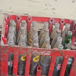 Vintage Coca-Cola Crate with Glass Bottles