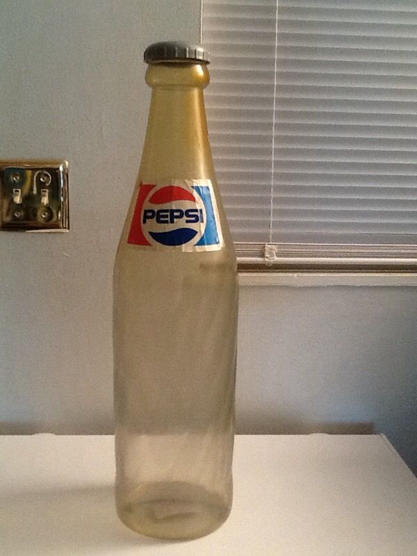 Vintage original Pepsi swirl plastic bottle bank, giant Pepsi bottle
