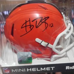 Shedeur Sanders Autograph Auto Mini Helmet Cleveland Browns 