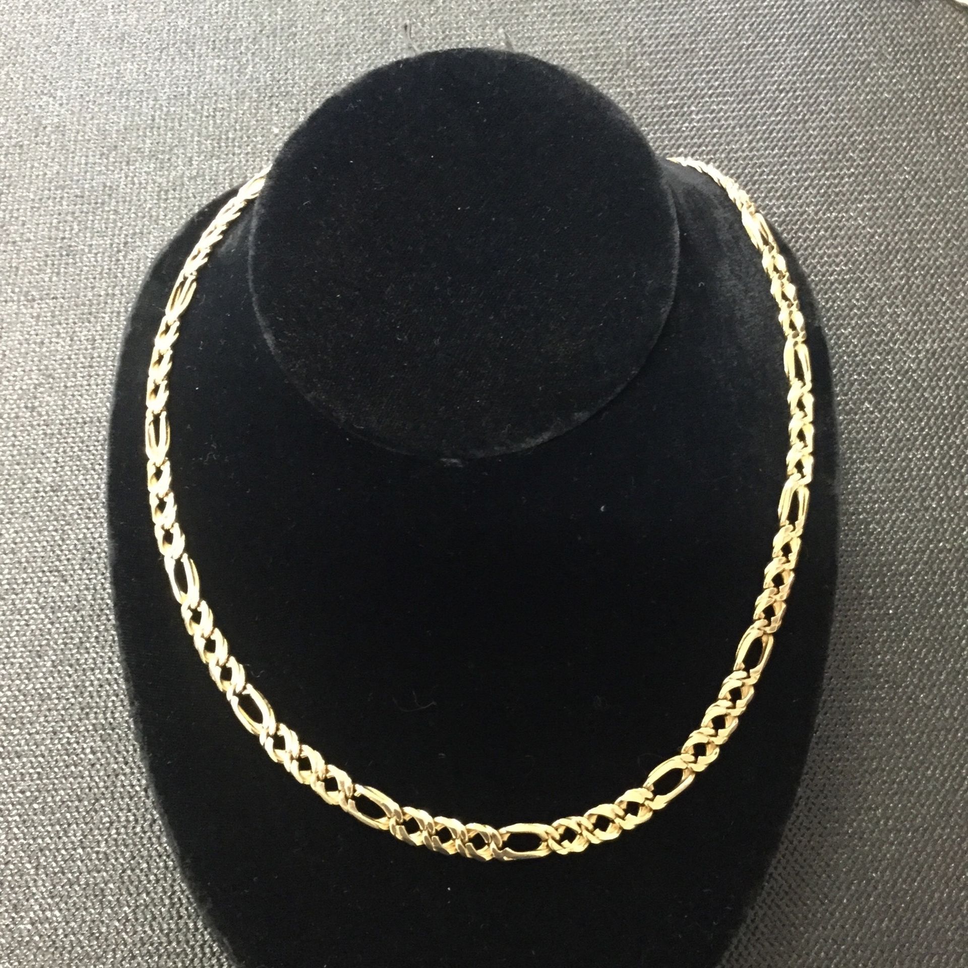 Figaro chain 20 Inch 47.3 Grams Of Gold 6.5MM Thickness 14Kt