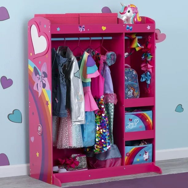 JoJo Siwa Dress and Play Boutique by Delta Children - Pretend Play Costume Storage Wardrobe for Kids