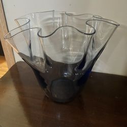 Light Blue Handkerchief Art Glass Vase