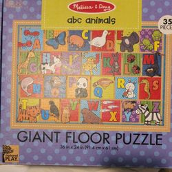 MELISSA AND DOUG ABC ANIMALS GIANT FLOOR PUZZLE EXCELLENT CONDITION  LIKE NEW!!