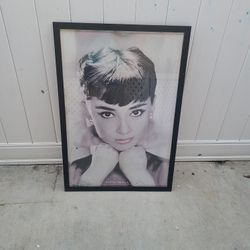 Audrey Hepburn Glass Framed Picture