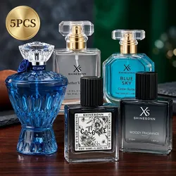 5 Pc Mens Cologne Gift Set Eau de Parfum Woody Fresh Marine