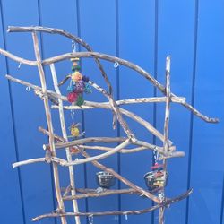 Small Bird Perch Tree…. Custom Made… Hard Durable Ribbon Wood 🪵, Lasts For Years !! AAA+!quality … Yes We Deliver ! 👍🏼