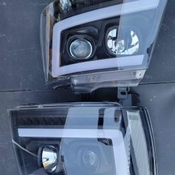 07-14 Tahoe Suburban Avalanche 3D DRL LED Sequential Projector Headlights Luces Calaveras Micas Faro
