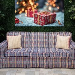 Multi Colored Striped Couch (Free Delivery) 