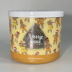 Bath & Body Works MERRY COOKIE 3 Wick Scented Candle 14.5 oz NEW