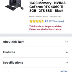 CyberPowerPC - Gamer Master Gaming Desktop - AMD Ryzen 7 5700 - 16GB Memory - NVIDIA GeForce RTX 4060 Ti 32GB - 2TB SSD - Black