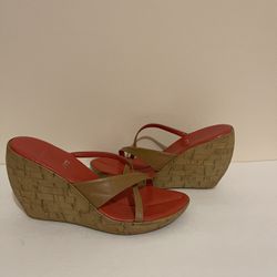 Elle Beige/ Coral Wedges 38
