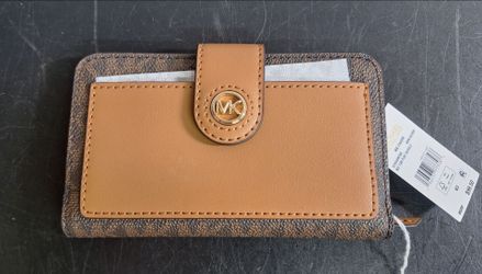 MK CHARM BROWN BIFOLD WALLET