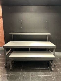 Industrial Nesting Retail Display Tables with Diamond Plate Tops