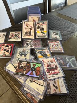 Variety of hockey cards with sleeves 100 pieces Serious buyers only