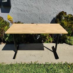 [Free Delivery] Butcher Block Desk with Metal Legs