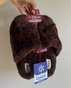 New Womens Target Cheetah Print Slippers