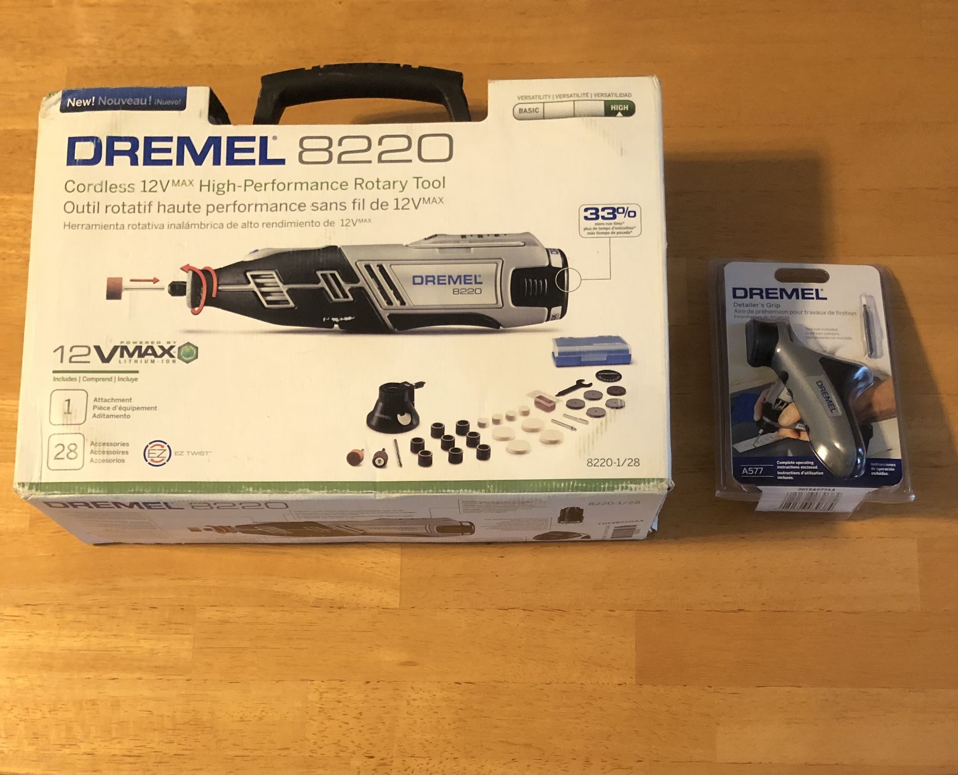 Dremel 8220 Series 12-Volt MAX Lithium-Ion Cordless Rotary Tool Kit with Dremel Detailer’s Grip
