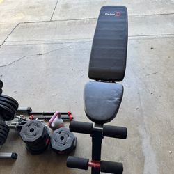 Weight Bench And Weight Set