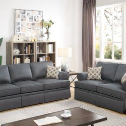 🔥🔥Brand New Grey Sofa & Loveseat 🔥🔥