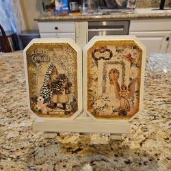 Decoupage Santa and Angel Retangle 