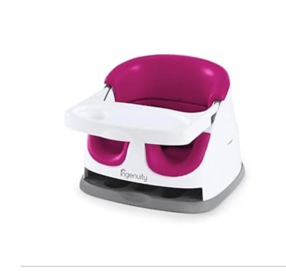 Ingenuity Baby Base 2-in-1 Booster Feeding and Floor Seat with Self-Storing Tray