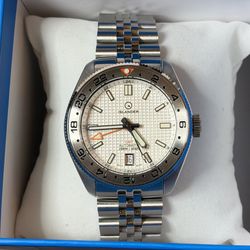 Islander Automatic (Seiko NH34 Movement) GMT Dive Watch with White Waffle Dial #ISL-215