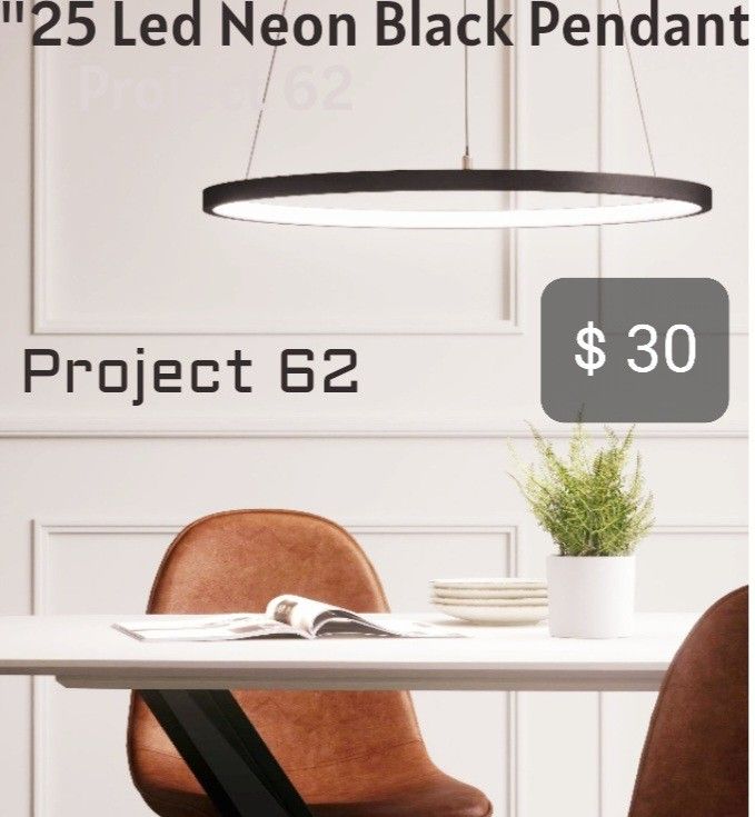 Brand New "25 Led Neon Black Pendant Project 62
