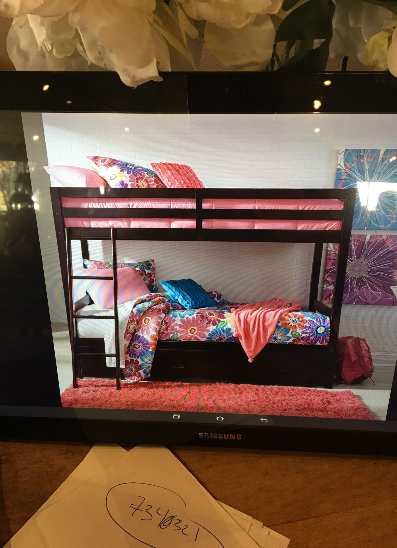 Twin twin bunk bed with storage