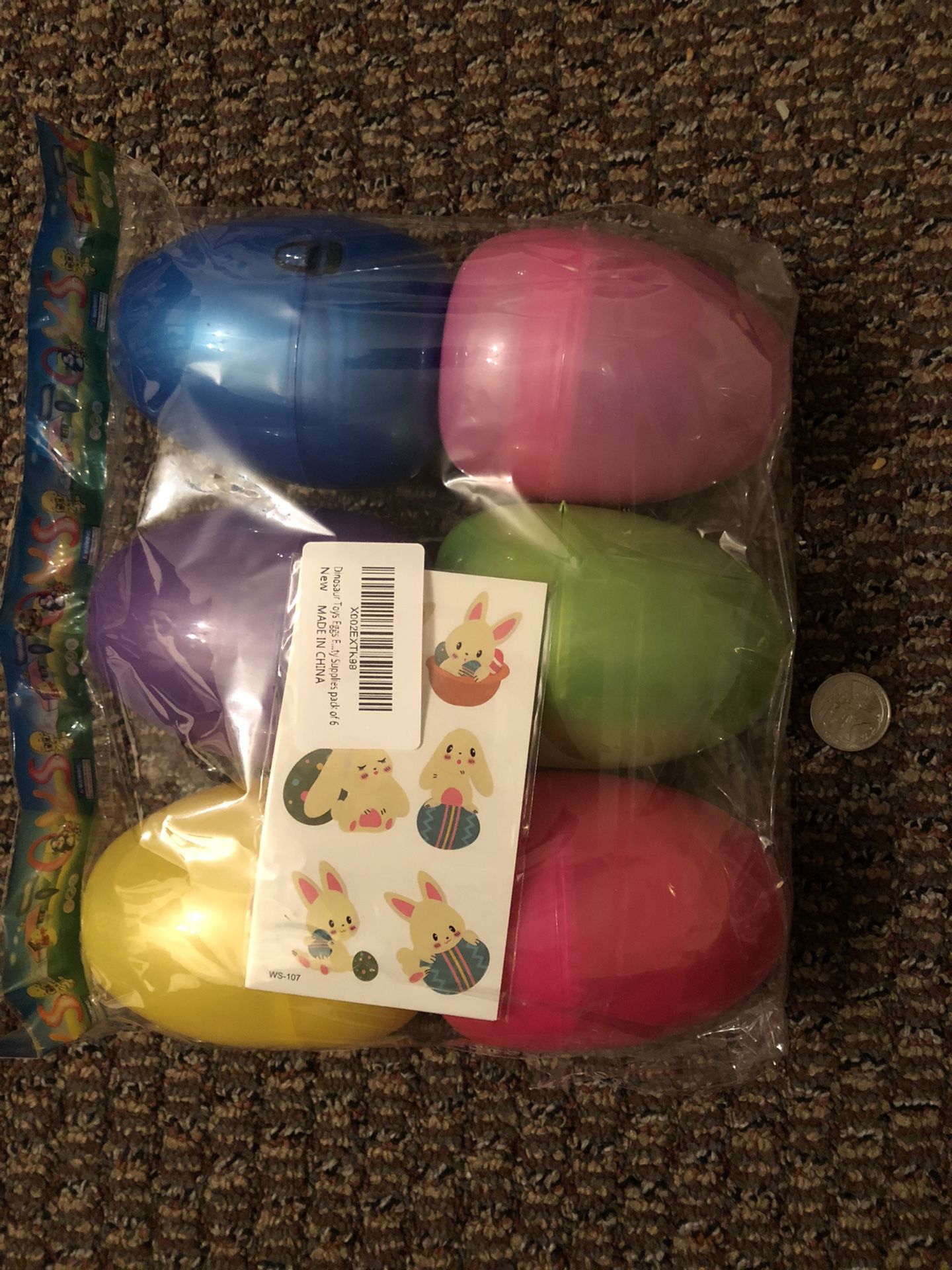 Dinosaur Toys Eggs Easter Basket Stuffers for Boys Girls Toddlers Kids - Larger Plastic Filled Easter Eggs Decorations Party Supplies pack of 6