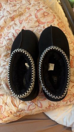 UGG Black Suede Slip-On Slippers