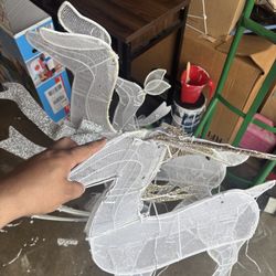 Indoor/Outdoor Light-Up Mesh Deer Family Christmas Decoration with 120 LED Lights, Cool White, Set of 3, by Holiday Time