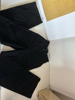 Black Corduroy Wide-Leg Pants