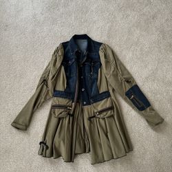 Fashionable Denim Army Fatigue Jacket