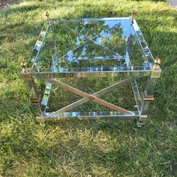 Pair of Maison Jansen Style Glass-Top Side Tables