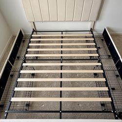 Queen Bed Frame with Storage Drawers