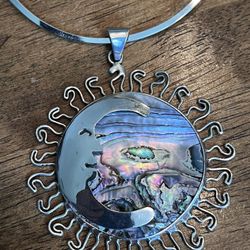 Half Moon Sterling Silver Pendant 