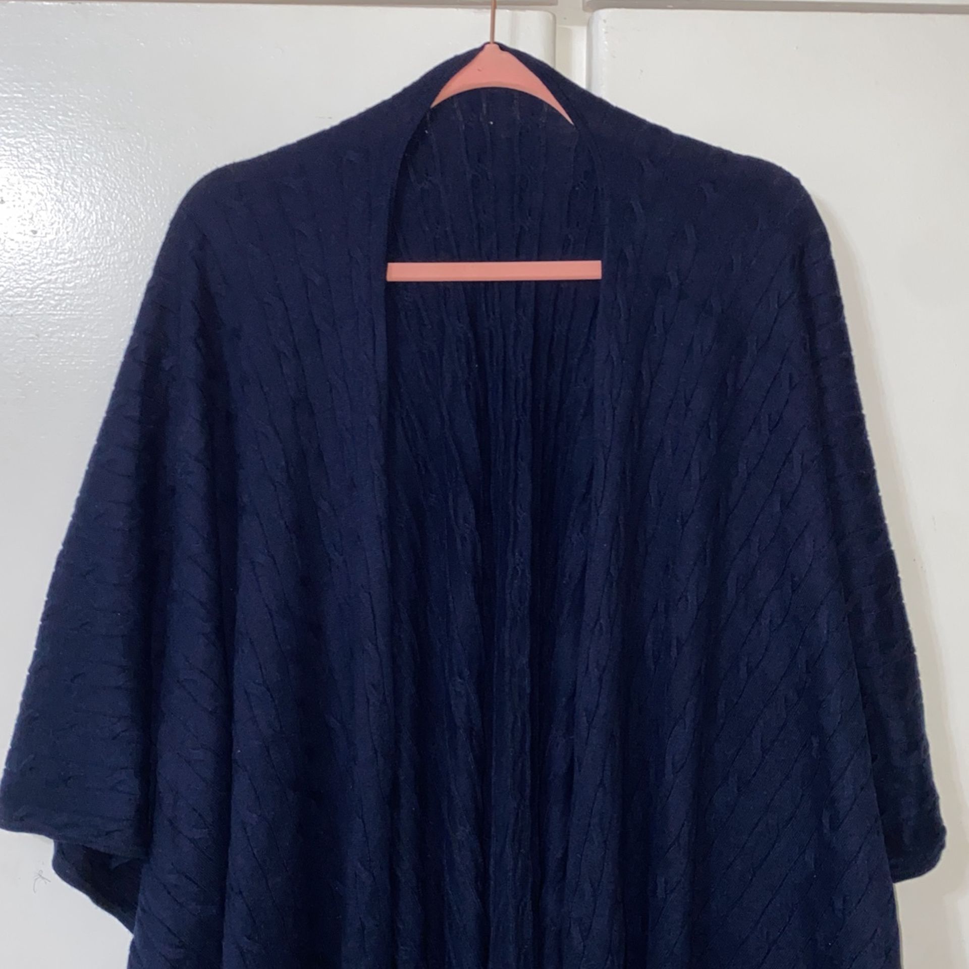 Navy Blue Women’s Cardigan Poncho/Shawl