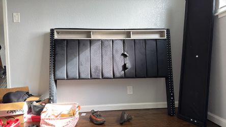 Queen velvet bed frame