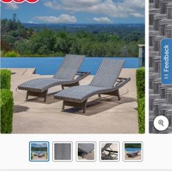 Seagrass Woven Chaise Lounge with Wheels, 2-pack $225