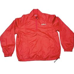 Budweiser Jacket Men Medium Red Quarter Zip Beer Budman Fleece Cold Gear 