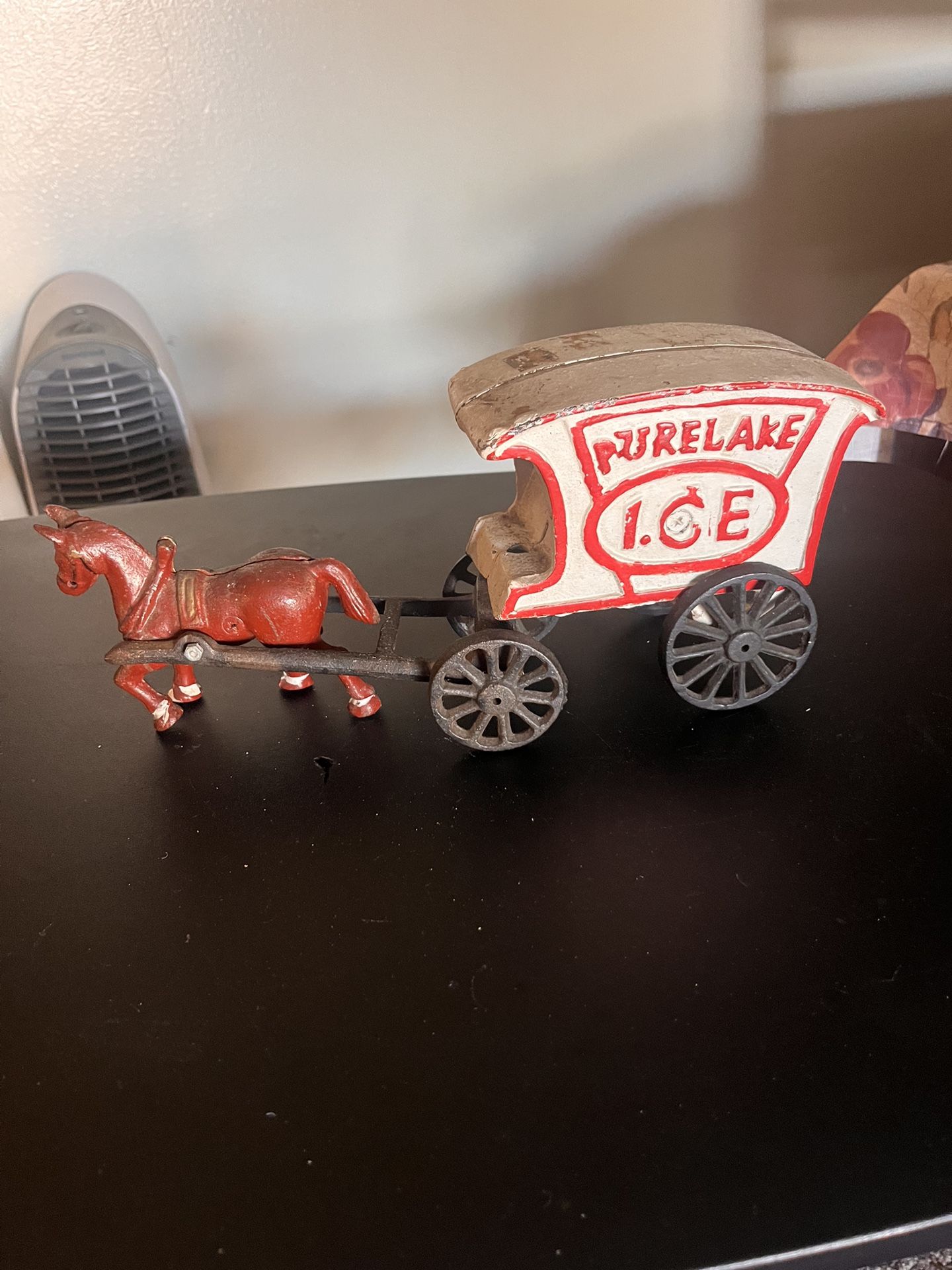 Vintage Pure lake Ice Carriage Cast Iron