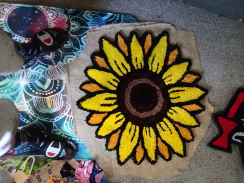 Hand Made Sunflower Rug