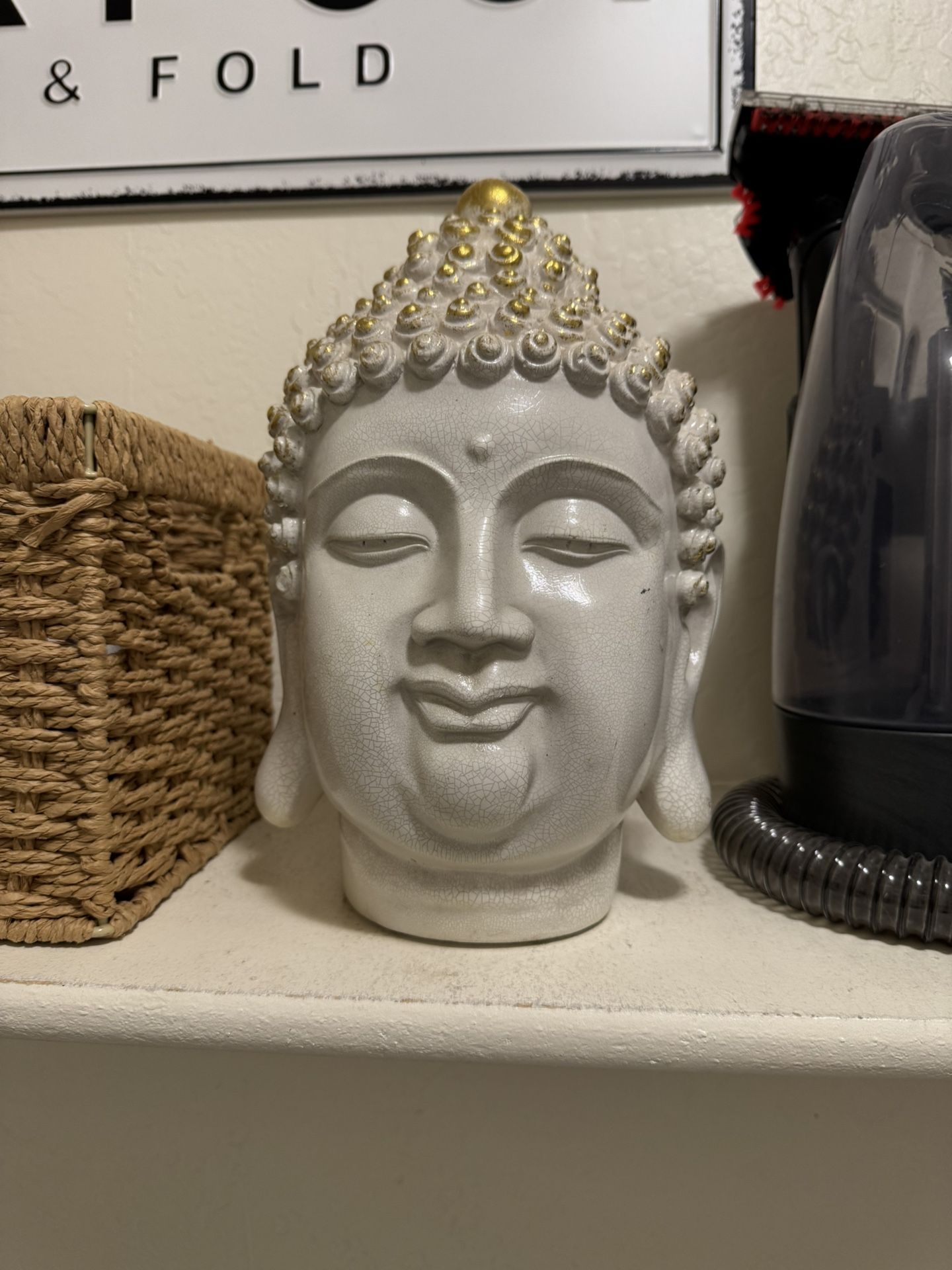 Buddha head sculpture