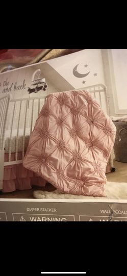 Pink crib bedding set