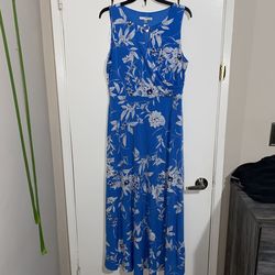 Light Blue Dress With White Flowers (Floral Dress)