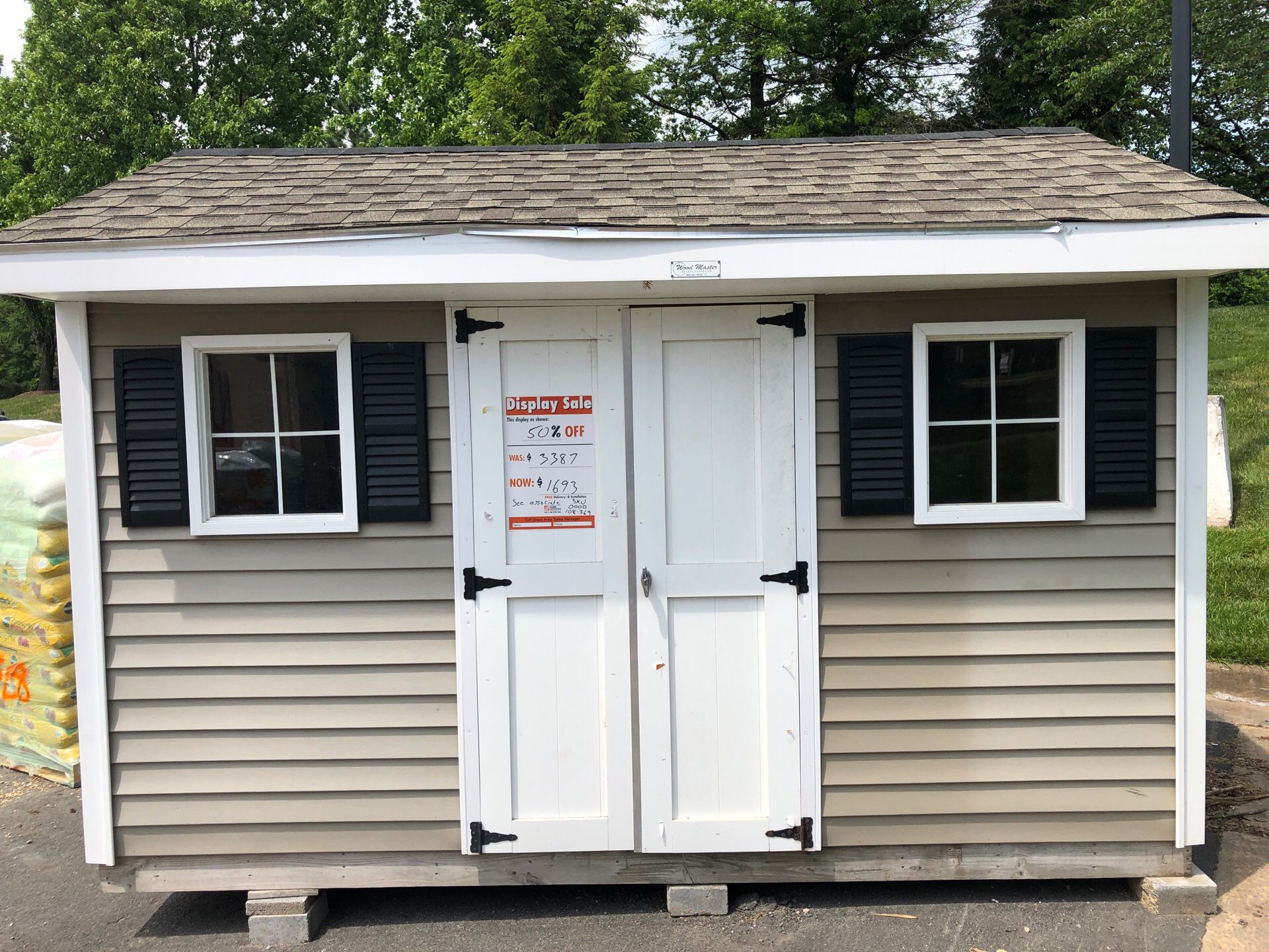 8 x 12 vinyl shed at Reston Home Depot 50% off