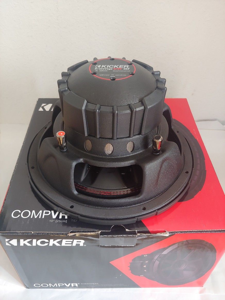 KICKER (1) 10 INCH DUAL 4 OHM VOICE COIL 700 WATTS CAR SUBWOOFER ( BRAND NEW PRICE IS LOWEST INSTALL NOT AVAILABLE )