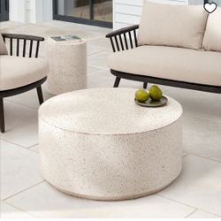 West Elm Table Terrazzo Drum Indoor/Outdoor Round Coffee Table (36")
