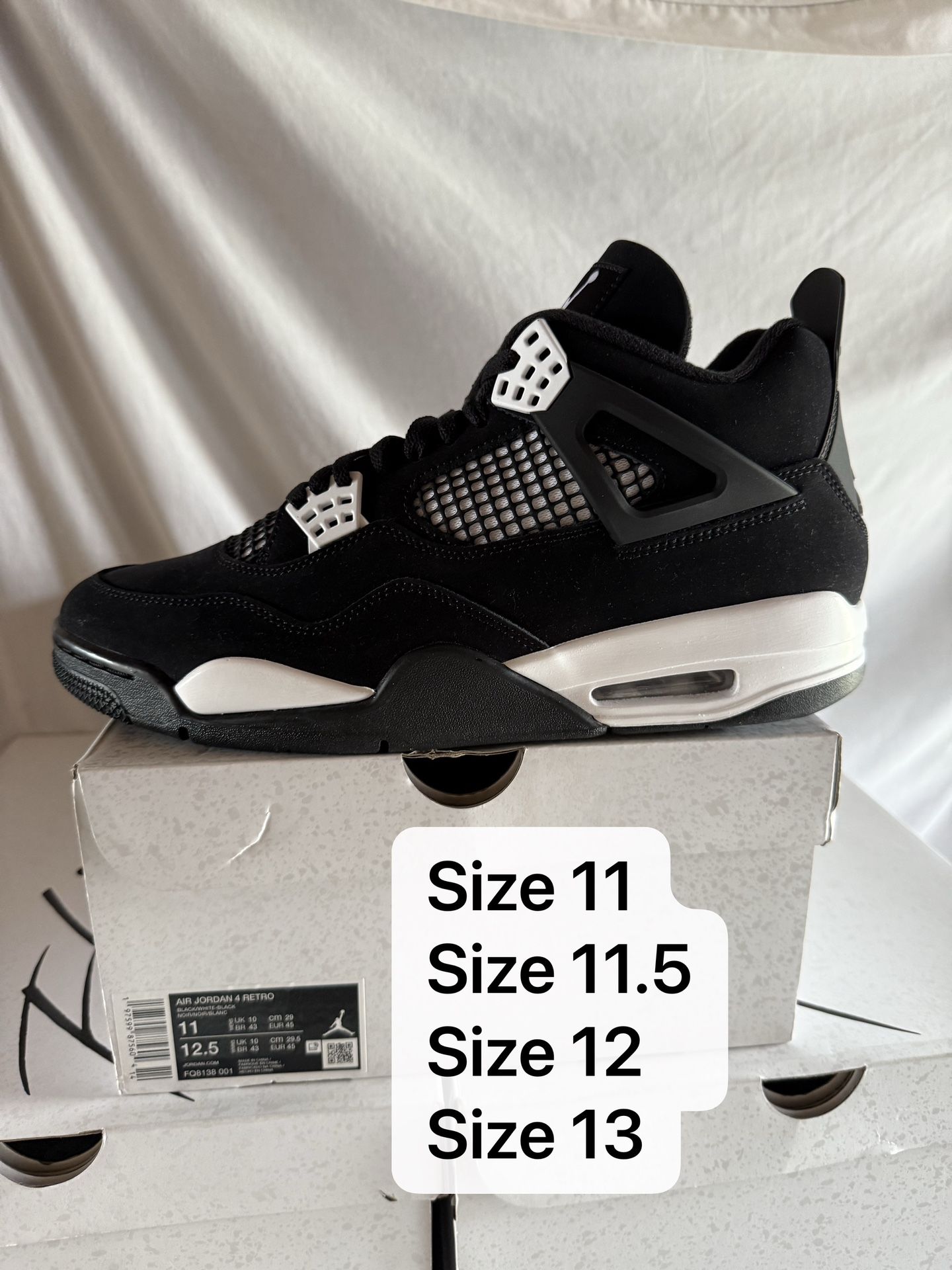 Air Jordan 4 White Thunder Mens size 11 size 11.5 size 12 size 13